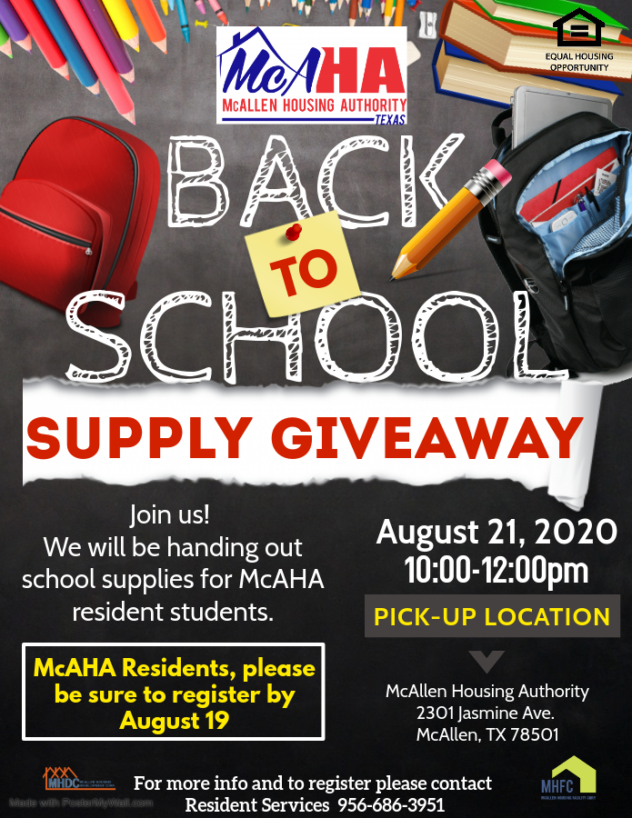 back to school supply giveaway flyer