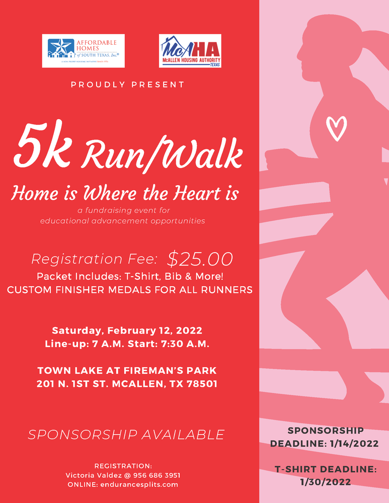 5K flyer information, text below, image of person running
